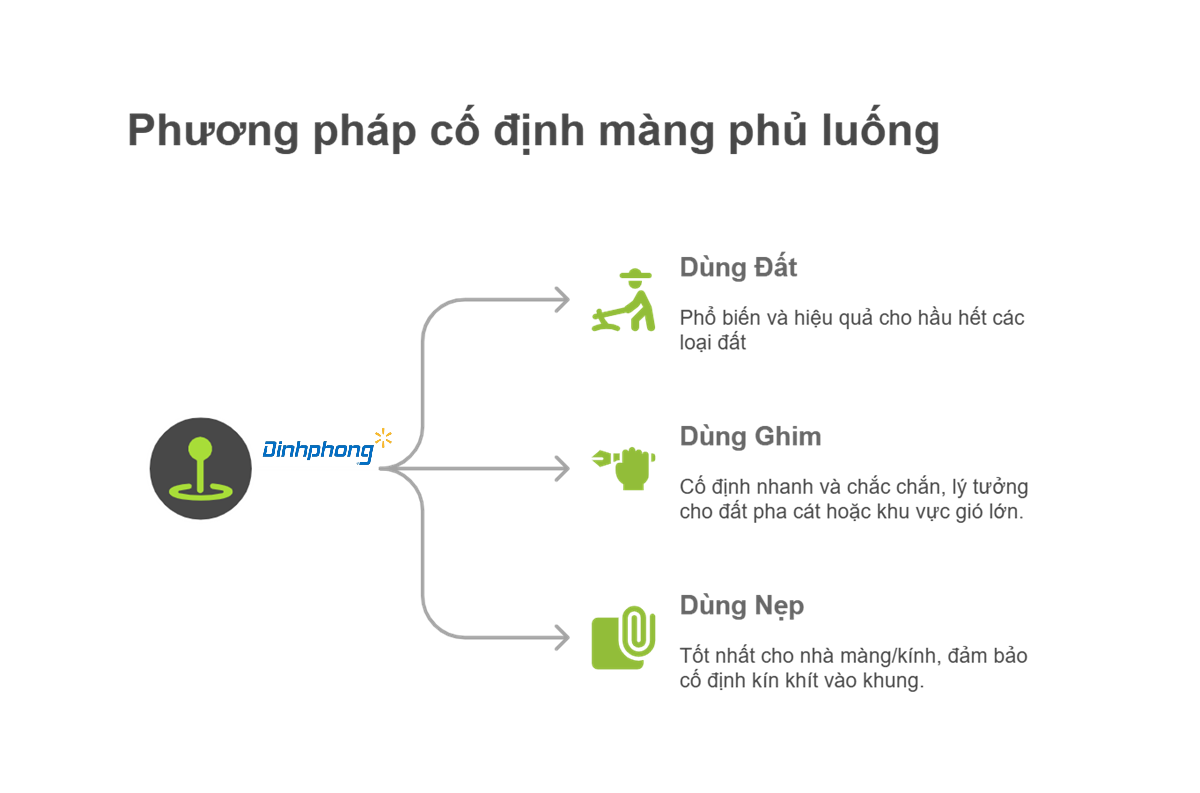infographic cách cố định màng phủ với 3 cách dễ nhất